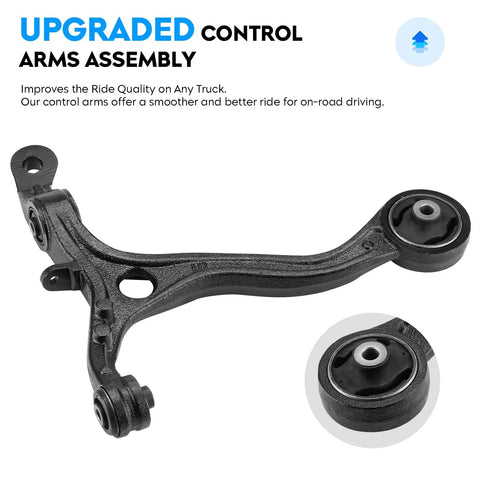 Honda Accord 2008 2012 Front Upper And Lower Control Arm With Ball Joint Sway Bar And Tie Rods 12 Piece Suspension Kit For Complete Front End Replacement And Improved Handling black control arm
