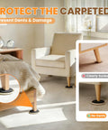 Heavy Duty Furniture Sliders For Carpet 24 Pack, 3.5 Inch Round Glides under furniture legs on carpet preventing dents and damage.