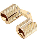 Polished Brass Hidden Cabinet Hinges 12mm Cylindrical Concealed Hinges With 180 Degree Opening, close-up of hinge design.