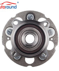 Front view of Rear Wheel Hub And Bearing Assembly For AWD Rigs With ABS Fits 2013 2015 Acura RDX And 2012 2016 Honda CR V 5 Lug