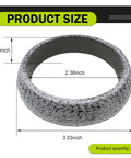Graphite exhaust gasket ring, 2-pack, 2.36-inch ID, 3.03-inch OD, 0.59-inch thick