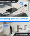 Convenient Dual Function 20 Amp Gfci Outlet With Light Switch Combo Self Test Tamper Resistant Gfi Receptacle White 20 Pack in use, charging devices.