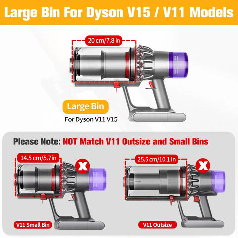 Replacement Dust Bin For Dyson V11 V15 SV14 SV15 SV22 SV17 Vacuum Cleaner Canister Large Bin 970050-01 965443-01