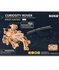 Solar Powered Cars Kit With Movable 3D Wooden Puzzle Toys, Curiosity Rover theme on product package.