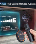 Remote control showing 9-speed settings with 18 Inch Wall Mount Fan With Remote Workhorse 9 Speed High Velocity Brushless DC Motor