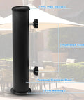 Heavy Duty Umbrella Pole Replacement Mount For Metal Deck Outdoor Holder with universal tube bracket, adjustable pipe sleeves