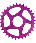 Purple 32T Narrow Wide Cinch Direct Mount Chainring for 1x drivetrains, made from premium 7075 aluminum, smooth mountain bike performance.