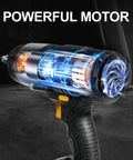Transparent view of 20V Cordless Impact Wrench with Half Inch Chuck and max torque showing motor design.