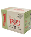 Double Doodie Toilet Waste Bags Six Pack With Bio Gel Solidifies Waste Quickly, box packaging for campers and travelers.