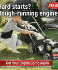 Kickstart Your Rig Small Engine Fuel Treatment And Carb Cleaner for easier lawn mower starts and smooth operation.
