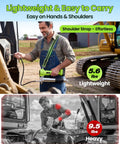 Man using Lock On Trigger Cordless Electric Grease Gun Workhorse Kit with 40 Inch Hose for tractor maintenance outdoors