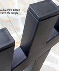 Close-up of the card slot on the Slick Floor Standing Tile Display Rack, Sturdy 10 To 12 Layer Wood Sample Organizer For Flooring And Building Materials.