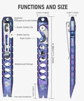 Titanium EDC Pry Bar Keychain Multitool Pocket Tool With Bottle Opener And Small Screwdriver, front and side view, 4.38in length.