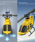A60 206 Remote Control Helicopter For Adults And Beginners, 4CH RC Heli With 6 Axis Gyro, Yellow, flight stability features.
