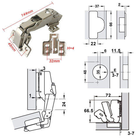 Killer Soft Close Cabinet Hinges Heavy Duty 35Mm Inset Design With Hella Smooth Glide Rock Solid Steel Build Quick Clip On Setup For Kitchens And Closets Pack Of 4 with dimensions and design details.