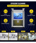 Countertop Ultrasonic Dishwasher With 10L Basin Knocks Out Grimy Buildup And Tough Residue Using 40 khz Waves As A No Sweat Sink Swap For Big Time Spotless Dishes Without Any Fuss Today with examples of cleaning results.