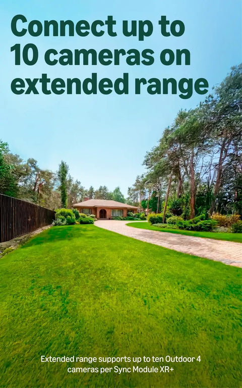Extended Range Wireless Outdoor Security Camera System With Four Cameras 10x Coverage Powered By XR Technology