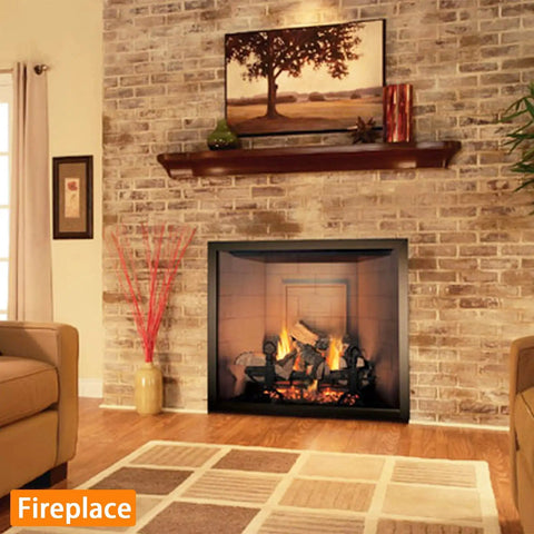 Living room with fireplace framed by Slick Self Adhering Stainless Steel Black Metalized Wall Trim Molding With Mirror Like Finish
