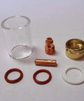 Components of 7 Piece Cup Kit For WP 24 TIG Welding Includes 10 Gauge And 12 Gauge Cups, 25mm And 30mm Cup Options