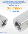 Stainless Steel 316 Pipe Fitting One Eighth Inch Female NPT Coupling For Water And Boat Lines Beefy Marine Grade Heavy Duty