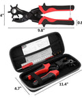 Heavy Duty Leather Hole Punch Set With Rotary Puncher Multi Size Belt Hole Maker Kit Includes Spare Plates And Storage Case