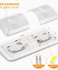 12 Volt RV Interior LED Lights 1000LM 8W Dome Ceiling Fixtures 8 Pack Natural White With Switch for RVs and Campers