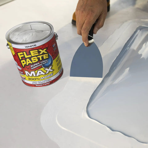 Applying Waterproof Paintable Putty Sealant That Fills Gaps And Cracks In Walls Drywall Concrete EPDM Roofs And RVs Blocks Water
