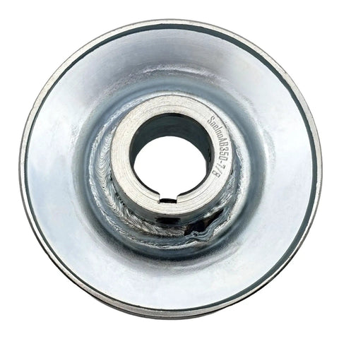 Pro Grade Single Groove V Belt Pulley For A B 5L 4L AX BX Belts, 3.5 Inch Outside Diameter, Seven Eighths Inch Bore, Carbon Steel, Zinc Plated
