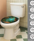 Toilet Seat Round Resin for Bathroom, colorful butterfly design, fits various toilet models, ergonomic and easy to install.