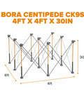 Centipede 30 Inch Folding Work Table Set No Assembly With 9 Struts Collapsible Frame 3500 Lb Capacity 4 By 4 Foot Mobile Work Station