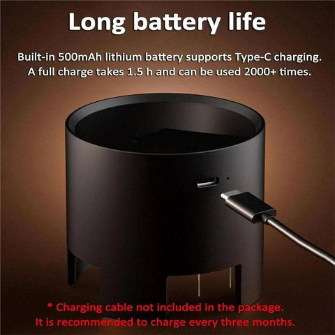 Killer 12 Needle Coffee Distributor Wand For Espresso Durable Stainless Steel Bed Leveler with Type-C charging port detail.