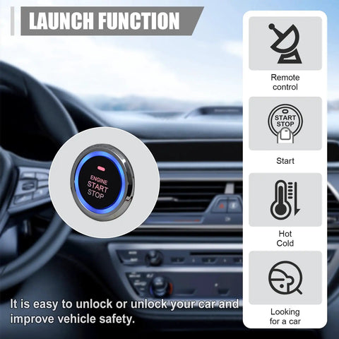 Push To Start Car Ignition Kit With Keyless Entry And Anti Theft System in car dashboard