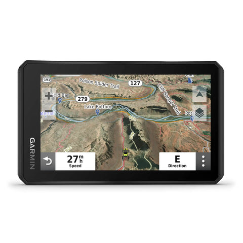 Front view of Tread Powersport Off Road Navigator with Topographic Maps and Land Boundaries displayed on 5.5-inch touchscreen