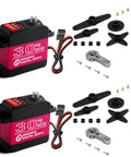 Two Pack 30Kg Digital RC Servo With Full Metal Gear Waterproof, 270 Degree Steering and accessories, ideal for RC cars
