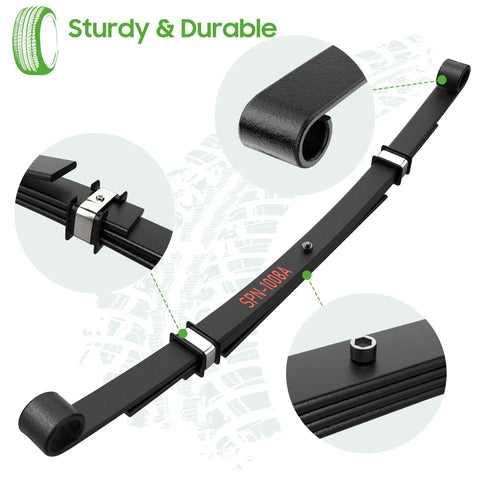 Heavy Duty Rear Four Leaf Spring Kit With Bushings And Sleeves Fits Club Car Ds Golf Cart 1982 Onward detailed view of components.