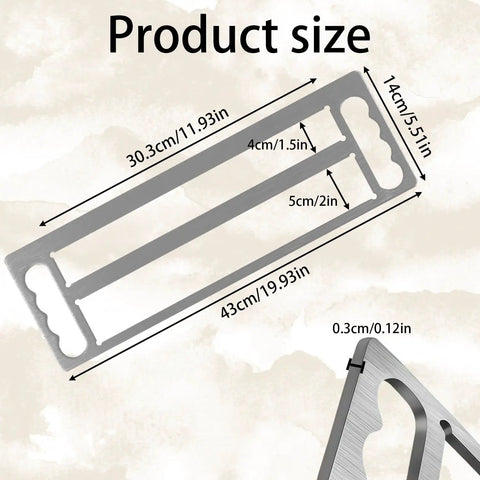 Stainless Steel Tenon Gauge Tool And Mortise Tenon Jig For Precision Woodworking Measuring At Home Carpentry And Furniture Making Featuring One Point Five And Two Inch Slots Dead On Fit Check Slick Durable Build with size dimensions.