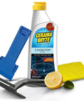 Glass Cooktop And Stove Top Cleaner Kit With Scraper, Razor, And Pad To Fight Tough Stains On Gas, Electric, Ceramic Surfaces
