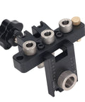 Rock Solid 3 In 1 Pocket Hole Jig Kit And Doweling Guide with adjustable knobs and aluminum components for woodworking.