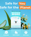 Ultra Compact Travel Flushable Wipes With 99.5 Percent Water And Aloe, Hypoallergenic packaging with aloe and flowers