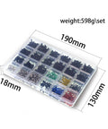 Universal RC Screw Kit Screws Assortment Set Stainless Steel Hardware Fasteners For RC Cars And Models Individually Packaged In Clear Box, 190x130x18mm