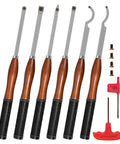 Full Size Pro Grade Carbide Wood Lathe Tool Set 6 Piece With Wooden Box 18 Inch Lathe Tools Including Swan Neck Hollower