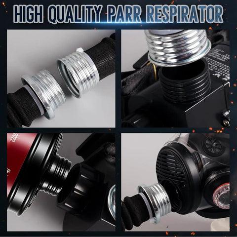 No Sweat Portable PAPR Respirator Setup With Long Haul Battery And Comfort Waist Strap For Rough Tasks Like Epoxy Mixing Auto Body Prep And Fume Heavy Grinding, featuring flexible hose attachments.