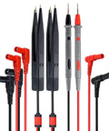 Pro Grade Test Lead Tweezer Set For Multimeter Two Pack 1000V 20A Probes with SMD tweezers and clips, black and red cables.