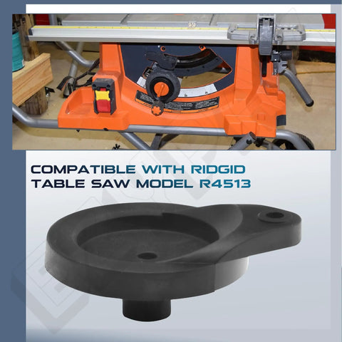 Table Saw Hand Wheel Replacement For Ridgid R4513 Compatible 089290001054 showing durable black wheel and saw.