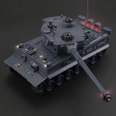 One Twenty Eight Scale Remote Control Tiger Tank With German WW2 Dope Authentic Detail Sound And Light 9 Channel RC Toy