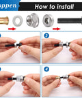 Step-by-step installation guide for 50Pcs 1/4-20 Rivet Nuts With Hand Rivet Nut Tool Galvanized Carbon Steel Flat Head Threaded Insert Nut Kit For Furniture Automotive Marine And Decoration Pro Grade Heavy Duty Set.