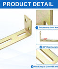 Two Pack Adjustable L Shaped Brackets For Sliding Doors With Right Angle Guide Roller Mount, Thickened Steel Construction And Galvanized Finish, 0.5 Inch Hole Size
