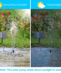 Cool Upgraded Solar Water Pump Kit With Stake For Bird Bath Garden with 180° rotatable panels in sunny and cloudy conditions.