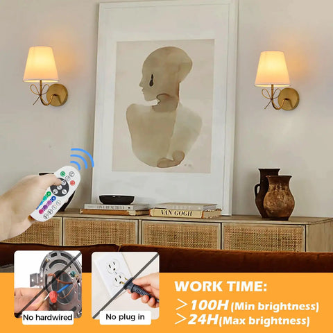 Zero Drilling Hassles Hit Different Vibe Bow Wireless Wall Sconces Set Of 2 Rechargeable Dimmable Led Night Lights With Remote Control 15 Accent Tones For Girls Bedrooms And Living Spaces, featuring a remote in a stylish setting.
