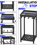 Installation steps for Heavy Duty Police Gear Stand With Four Strong Hangers For Handguns, Belts, Vests And Body Armor